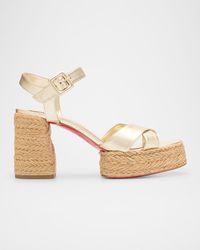 Christian Louboutin - Metallic Crisscross Sole Platform Sandals - Lyst