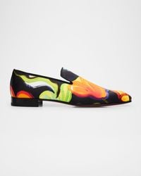 Christian Louboutin - Dandelion Floral Silk-Sole Loafers - Lyst
