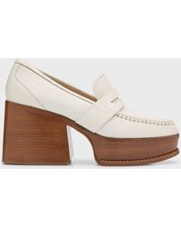 Gabriela Hearst - Augusta Leather Heeled Penny Loafers - Lyst