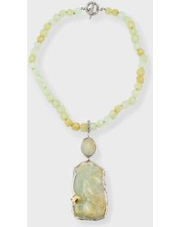 Stephen Dweck - Vintage Hand Carved Jade Faceted Moonstone And Chalcedony Necklace - Lyst