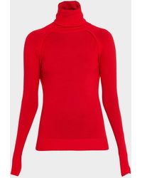 Victoria Beckham - Turtleneck Raglan Long-Sleeve Sweater - Lyst