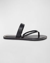 Bernardo - Calfskin Flat Thong Slide Sandals - Lyst