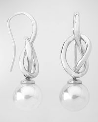 Majorica - Nudo Pearl Earrings With French Wire Knot - Lyst