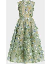 Bronx and Banco - Saba Sleeveless Floral-Embroidered Midi Dress - Lyst