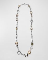 Stephen Dweck - Smoky Quartz And Baroque Pearl Necklace In Sterling Silver - Lyst