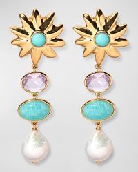 Lizzie Fortunato - Aphrodite 24K Plated Baroque Pearl Drop Earrings - Lyst