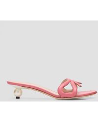 Giambattista Valli - Leather Bow Pearly Slide Sandals - Lyst