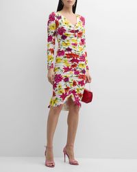 La Petite Robe Di Chiara Boni - Tatangela Floral-Print Bodycon Midi Dress - Lyst