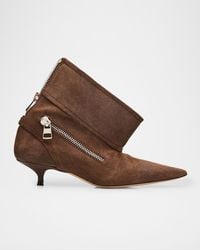 JW Anderson - Biker Suede Kitten-Heel Booties - Lyst