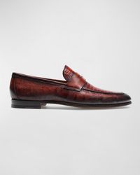 Magnanni - Vincente Lizard Penny Loafers - Lyst