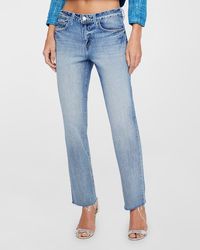 L'Agence - Milana Low-Rise Cropped Straight Jeans - Lyst