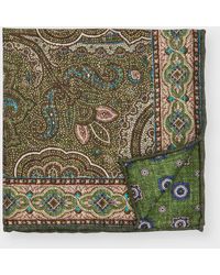 Edward Armah - Paisley/Floral Reversible Silk Pocket Square - Lyst