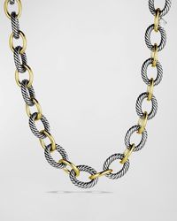 David Yurman - Xl Sterling Silver & 18k Gold Link Necklace, 18.5" - Lyst