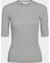 Vince - Stripe Elbow-Sleeve Top - Lyst