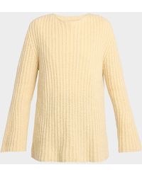 The Row - Mirr Bell-Sleeve Cashmere Rib Sweater - Lyst