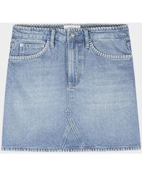 Rails - Laurel Blanket Stitch Denim Mini Skirt - Lyst
