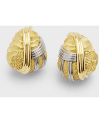 NM Estate - Estate Dunay 18k Yellow Gold And Platinum Earrings - Lyst