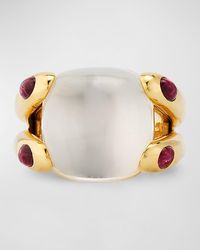 Verdura - 18K Topaz And Small Oval Tourmaline Candy Ring - Lyst