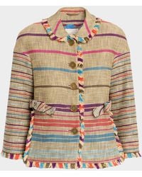 Maison Common - Degrade Striped Tweed Single-Breasted Jacket - Lyst