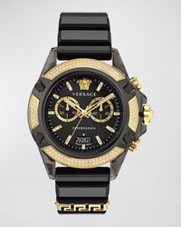 Versace - Icon Active Chronograph Silicone Strap Watch With Diamonds, 44Mm - Lyst