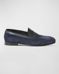 Jo Ghost - Woven Suede Penny Loafers - Lyst