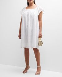 Whitney Morgan - Plus Size Flutter-Sleeve Eyelet Midi Dress - Lyst