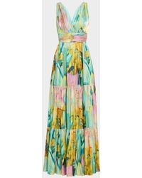 Kobi Halperin - Britt Tiered Metallic Satin Maxi Dress - Lyst