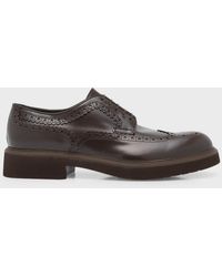 Ferragamo - Fire Wingtip Brogue Leather Derby Shoes - Lyst