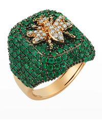 BeeGoddess - 14k Rose Gold Queen Bee Ring With Emeralds, Size 7 - Lyst