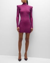 SER.O.YA - Moda Rib-knit Turtleneck Mini Dress - Lyst