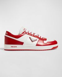 Prada - Downtown Logo Leather Low-top Sneakers - Lyst