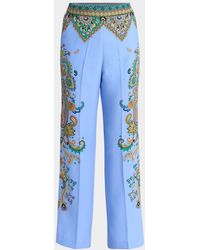 Etro - Denim Wide Leg Belt Loop Pants - Lyst