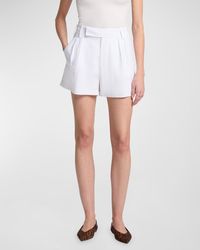 7 For All Mankind - Pleated Linen Shorts - Lyst