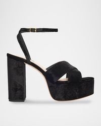 Loeffler Randall - 130Mm Loretta Velvet Platform Sandals - Lyst