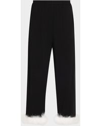 Sleeper - Cropped Feather-Cuff Viscose Pants - Lyst