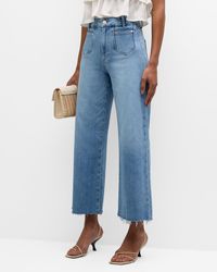 PAIGE - Anessa Jeans With Inset Patch Pockets And Raw Hem - Lyst