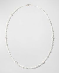 Mizuki - 14k Yellow Gold Multi-size White Freshwater Pearl Strand Necklace - Lyst