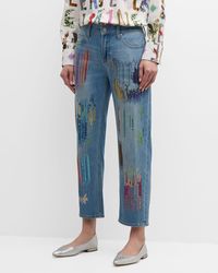 Libertine - Fwb Boyfriend Jeans With Crystal Detail - Lyst