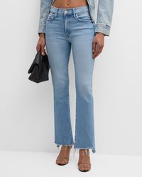 Mother - Lil' Insider Crop Step Fray Jeans - Lyst
