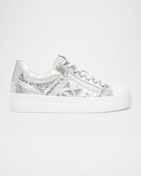 Nero Giardini - Metallic Leather Side-Zip Sneakers - Lyst