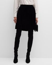 Emporio Armani - Pleated A-Line Velvet Mini Skirt - Lyst