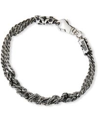 Emanuele Bicocchi Men's Crocheted Rope Chain Bracelet, Silver - Metallic