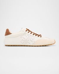 Tory Burch - Field Leather And Suede Low-Top Sneakers - Lyst