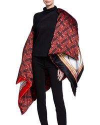 Burberry Monogram Printed Oversized Cape - Red