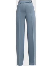 Kiton - High-Rise Wide-Leg Crepe Pants - Lyst