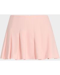 Alice + Olivia - Carter Low-Rise Pleated Linen-Blend Mini Skirt - Lyst