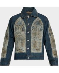 Who Decides War - Mechanic Embroidered Patchwork Trucker Jacket - Lyst