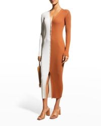 STAUD - Shoko Ribbed Colorblock Sweater Dress - Lyst