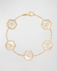 Miseno - Baia Sommersa 18k Bracelet With White Diamonds And Mother-of-pearl - Lyst