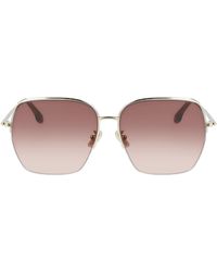 Victoria Beckham - Hammered Oversized Square Metal Sunglasses - Lyst